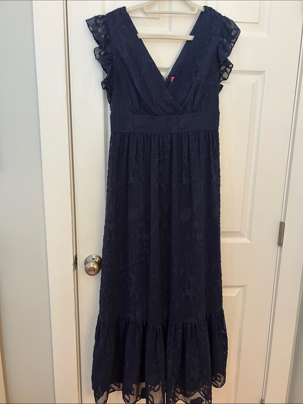 Lilly Pulitzer Navy Embroidered V-Neck Dress